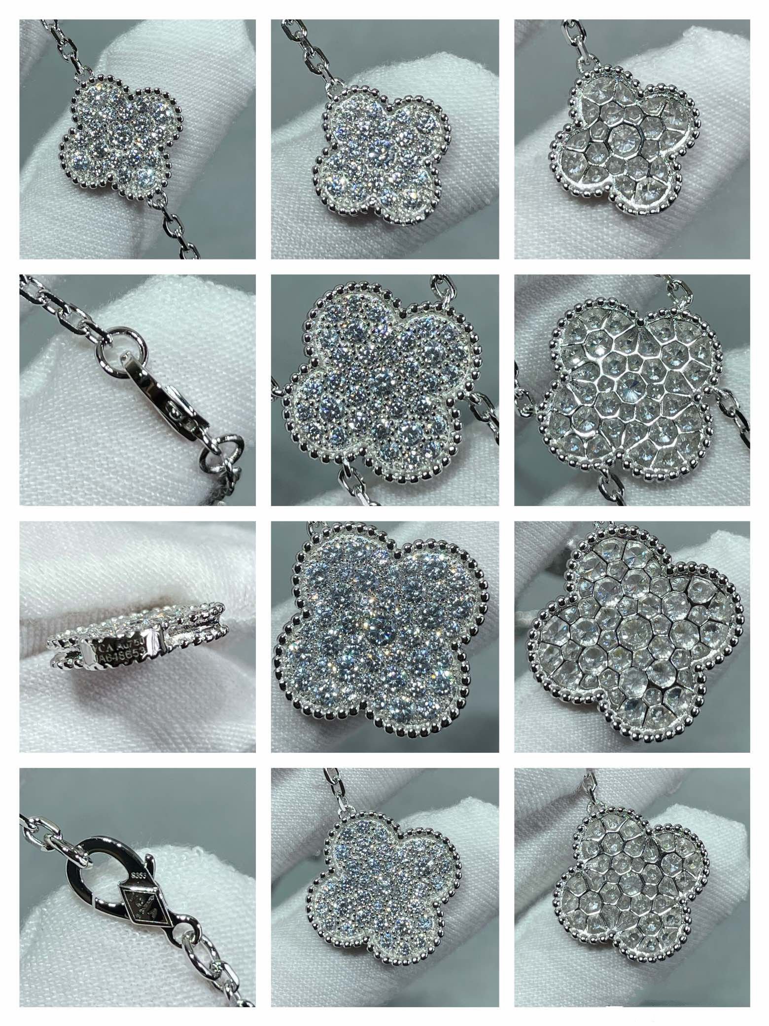 VCA Clover 6 Motif Diamond Paved Necklace - Image 3