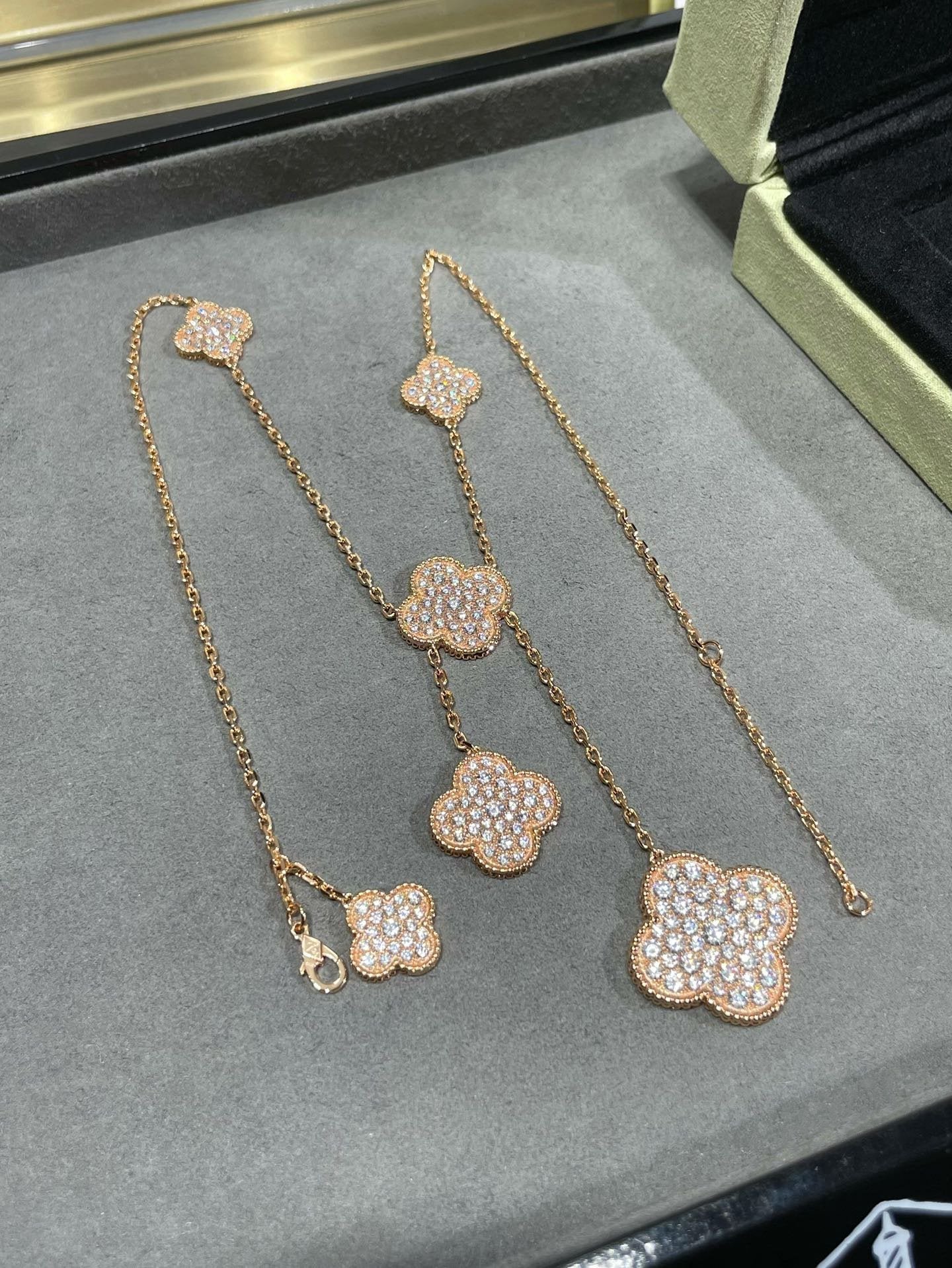 VCA Clover 6 Motif Diamond Paved Necklace - Image 5