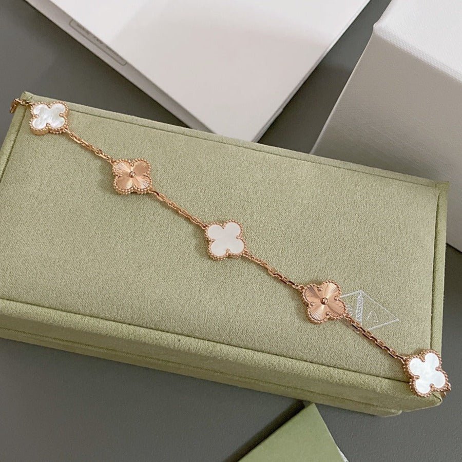 Alternative view of Van Cleef VA 5 Motifs Pink Gold White MOP Bracelet