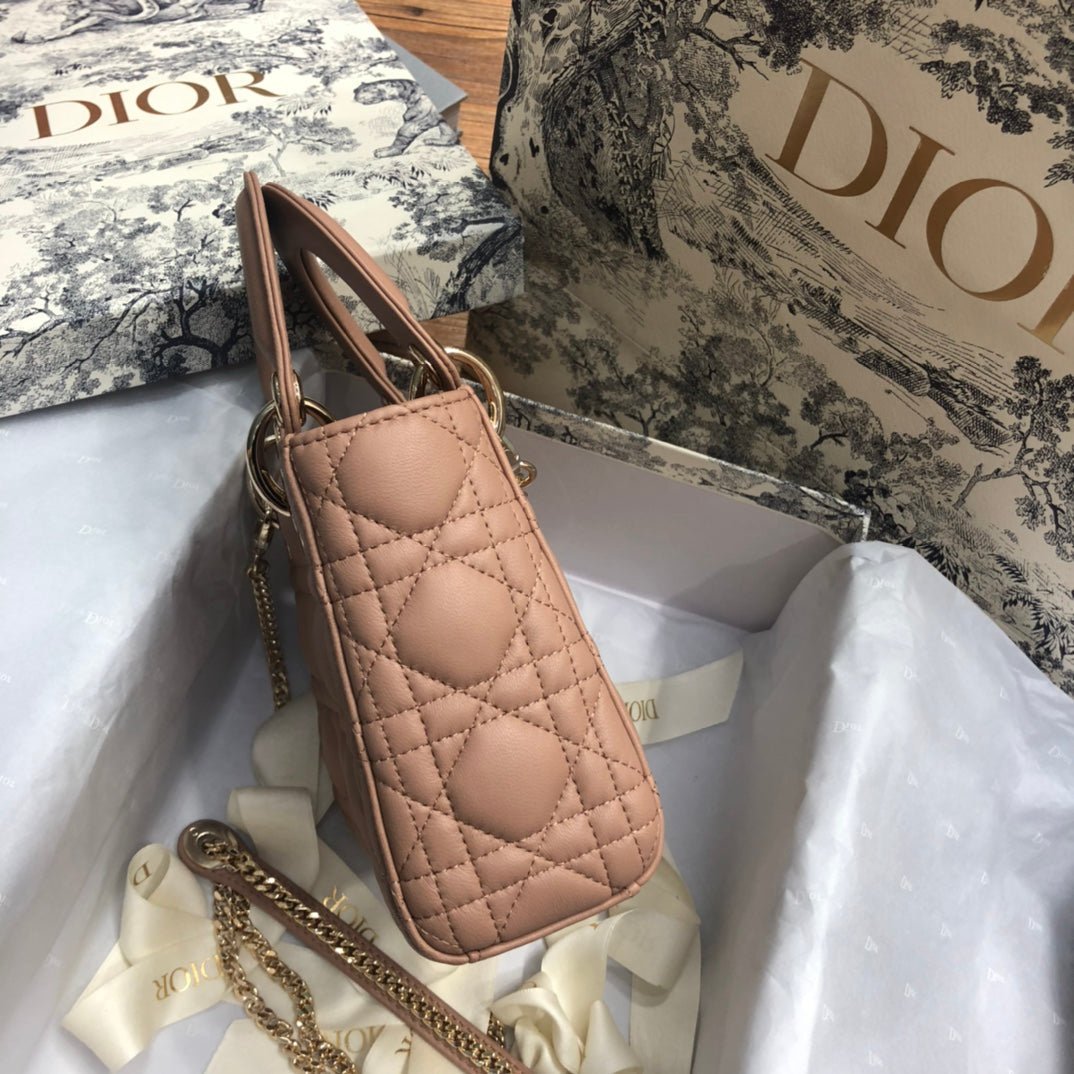 Dior Mini Lady 17 Beige Cannage Lambskin Bag - Image 6