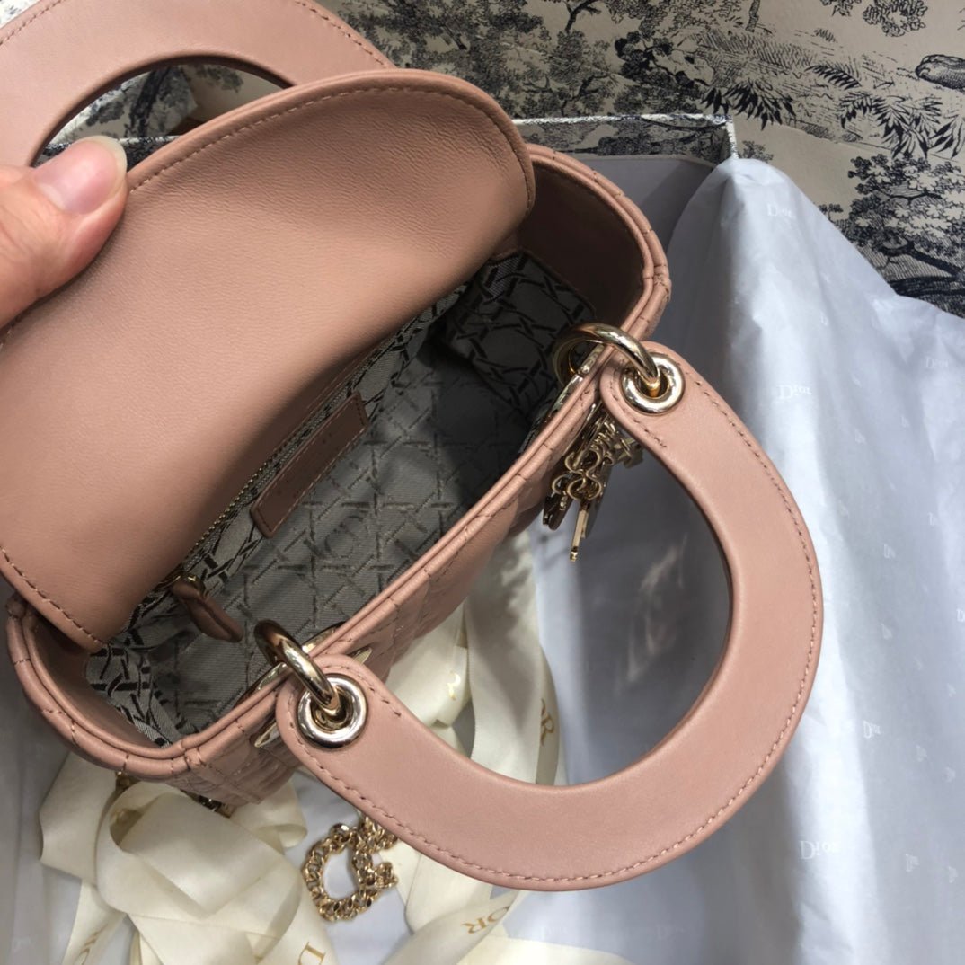 Dior Mini Lady 17 Beige Cannage Lambskin Bag - Image 8