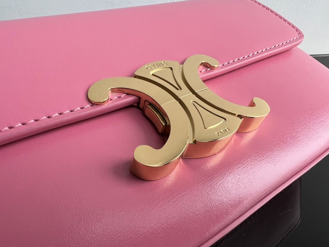 Celine Classic Triomphe Pink Calfskin Gold - Image 6