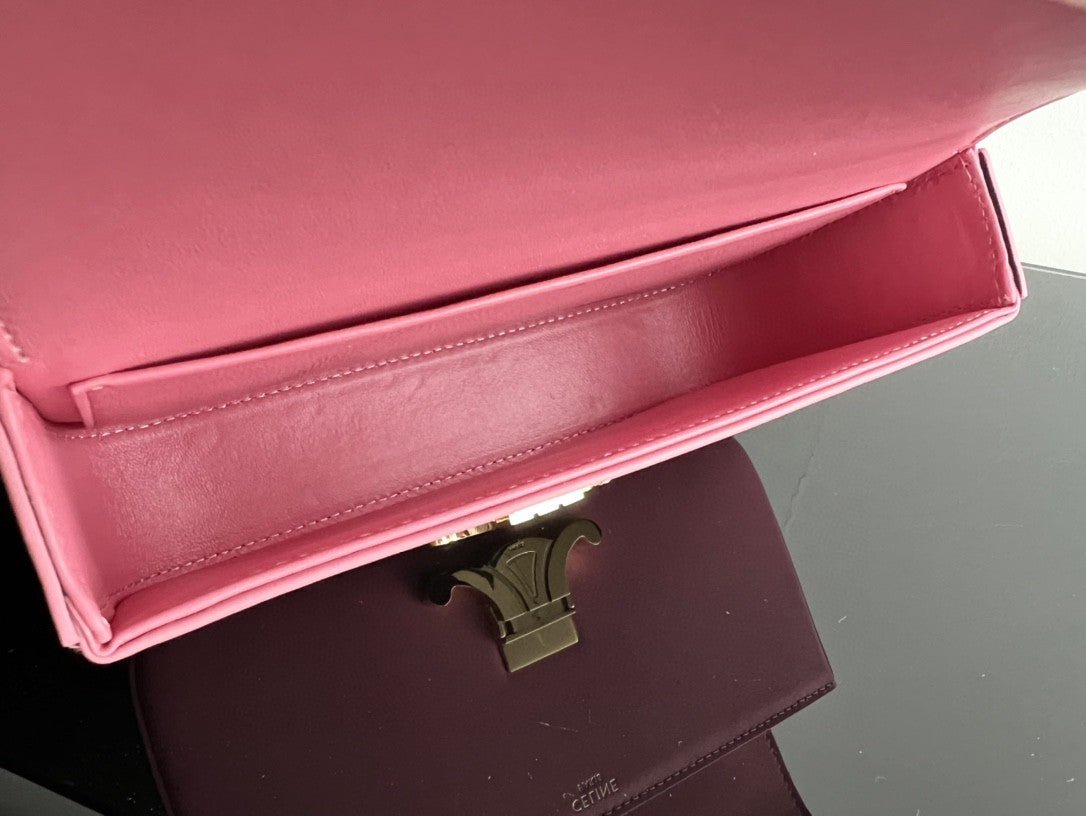 Celine Classic Triomphe Pink Calfskin Gold - Image 9