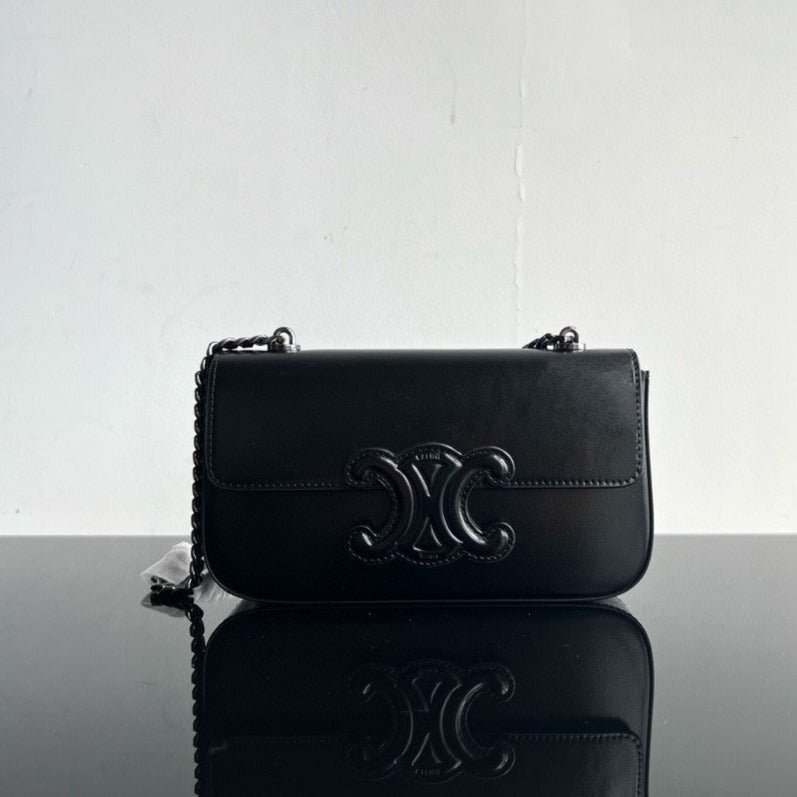 Celine Cuir Triomphe 20 All Black Calfskin