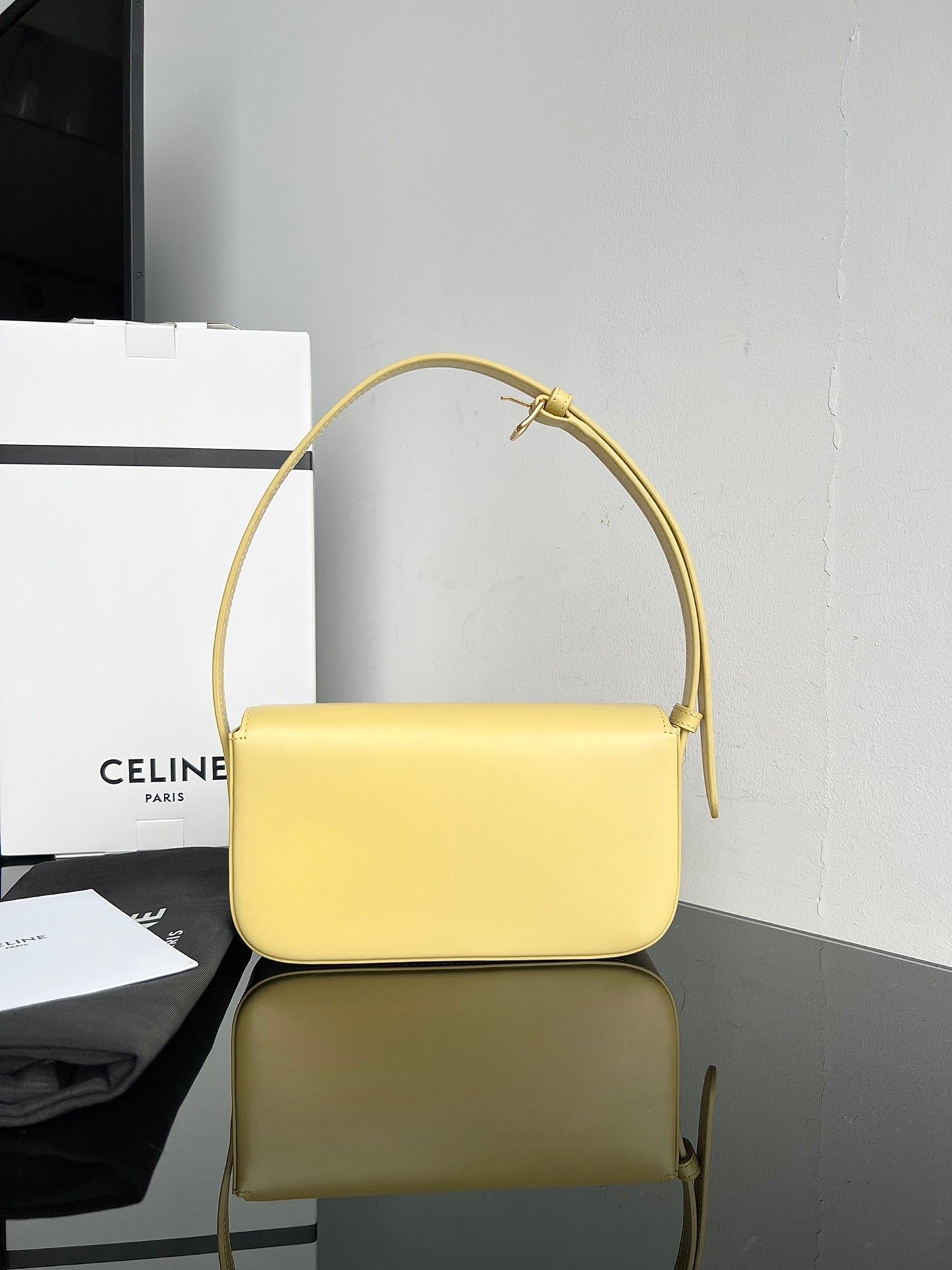 Alternative view of Celine Classic Triomphe 20 Yellow Calfskin