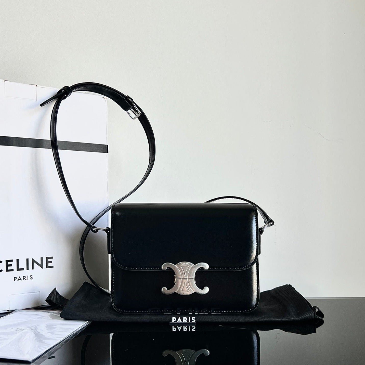 Celine Teen 18 Silver Calfskin Bag