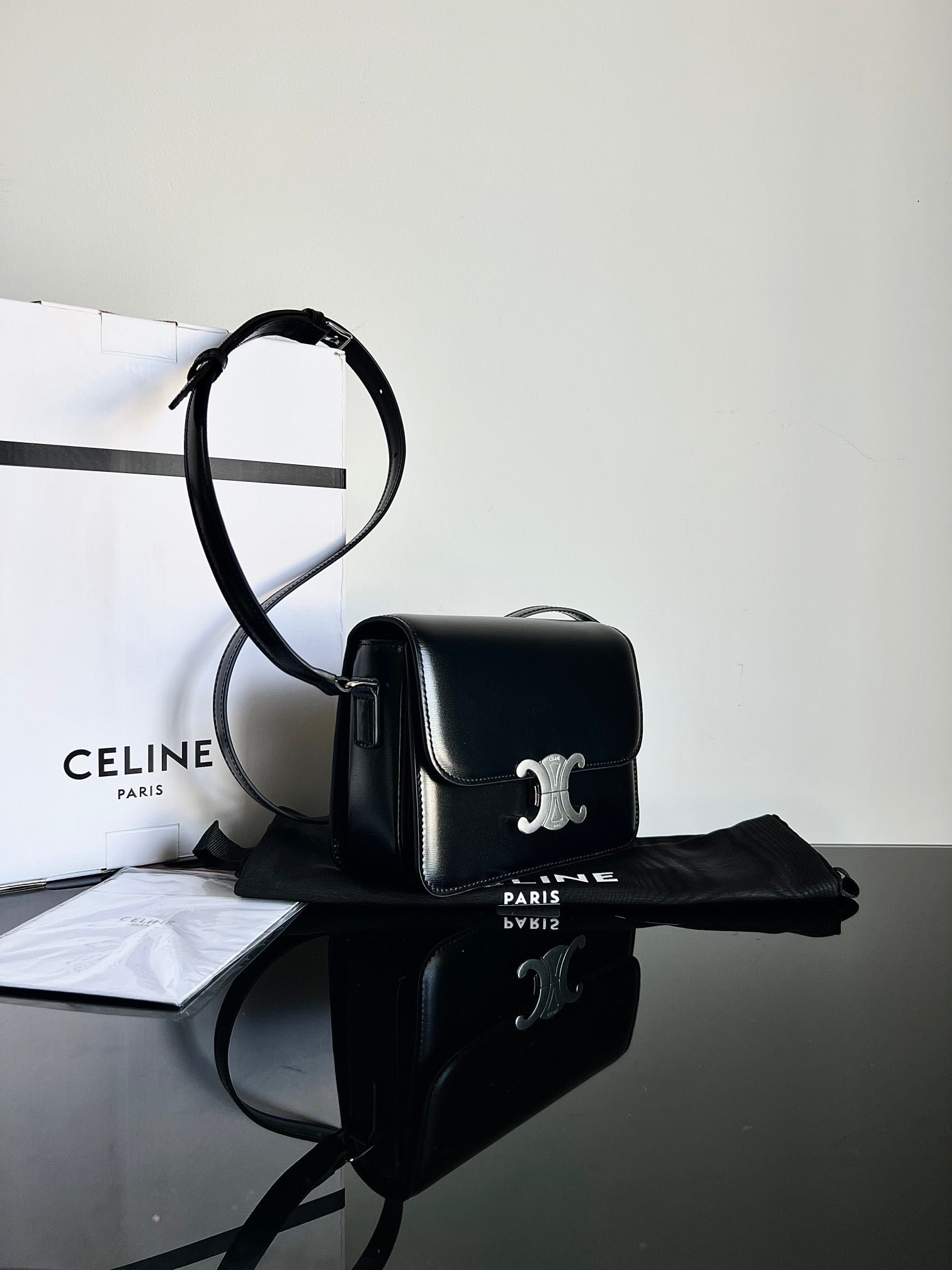 Celine Teen 18 Silver Calfskin Bag - Image 3