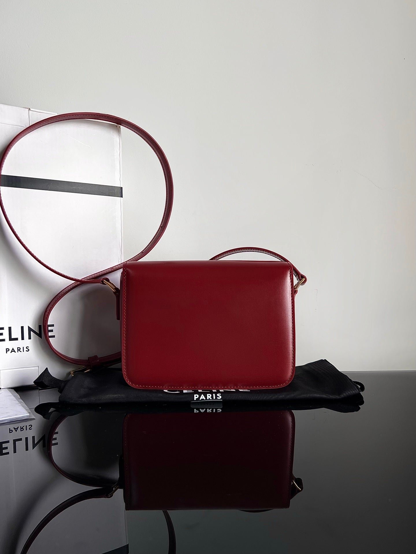 Alternative view of Celine Teen Triomphe 18 Red Calfskin