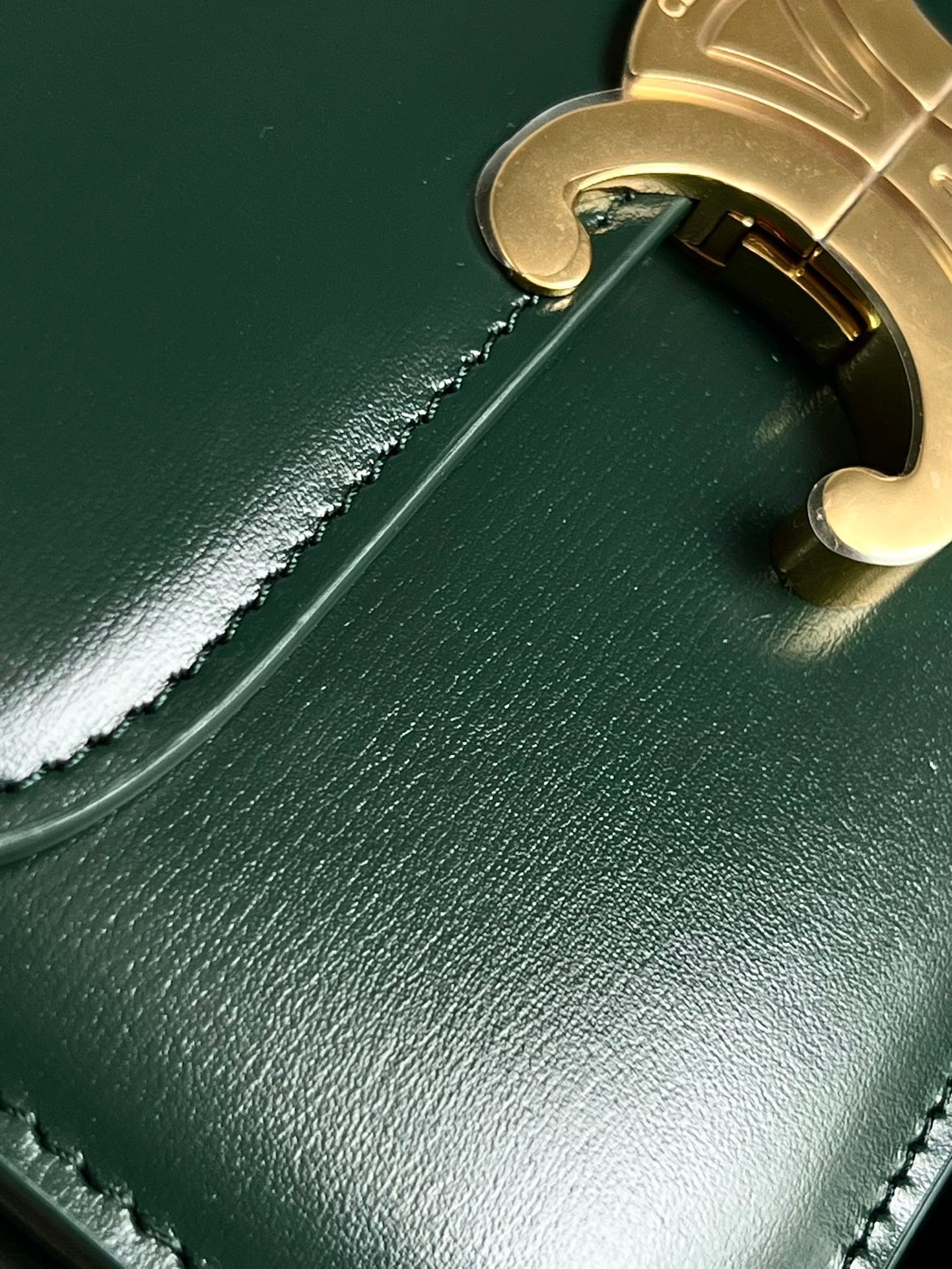 Celine Teen Triomphe 18 Green Calfskin - Image 5