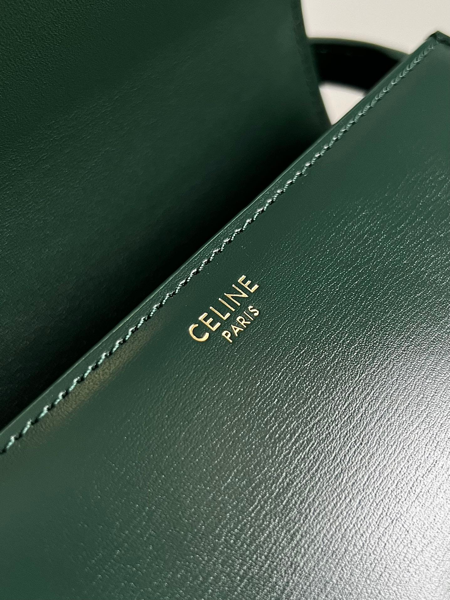 Celine Teen Triomphe 18 Green Calfskin - Image 6