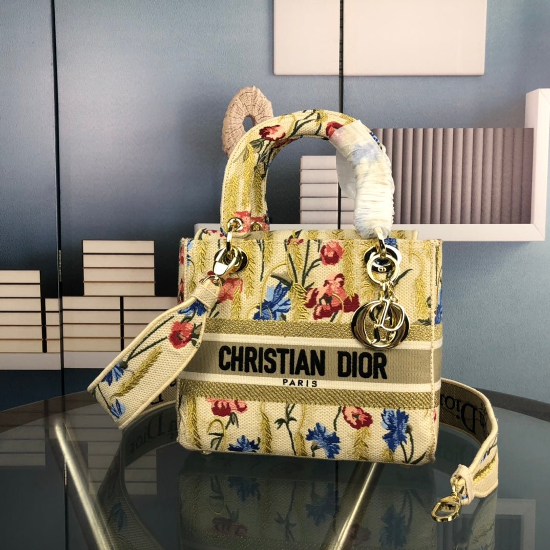 Dior Lady D-Lite Yellow Paisley Flora Bag