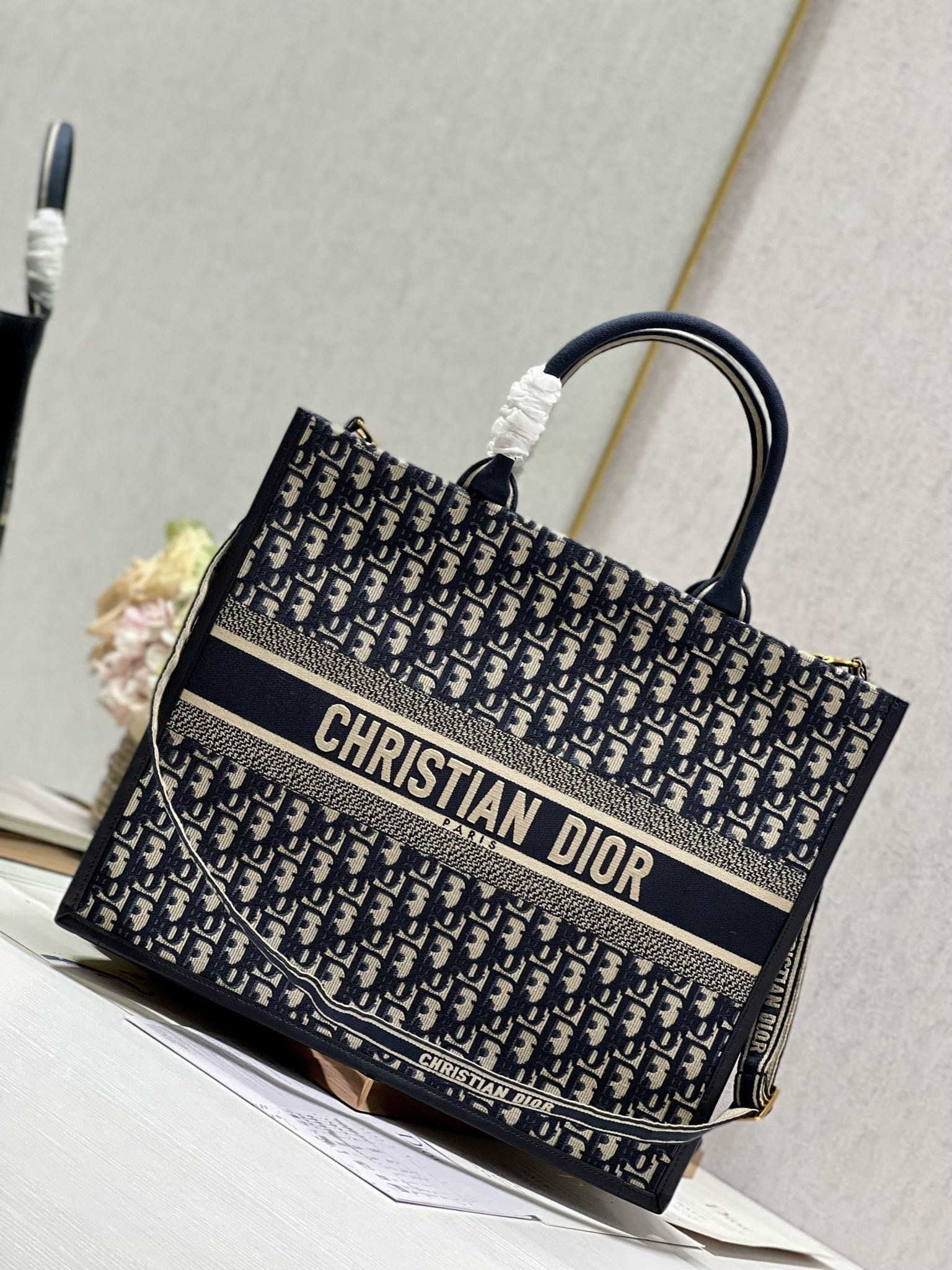 Dior Large Book Tote Blue Hand Bag - Image 2