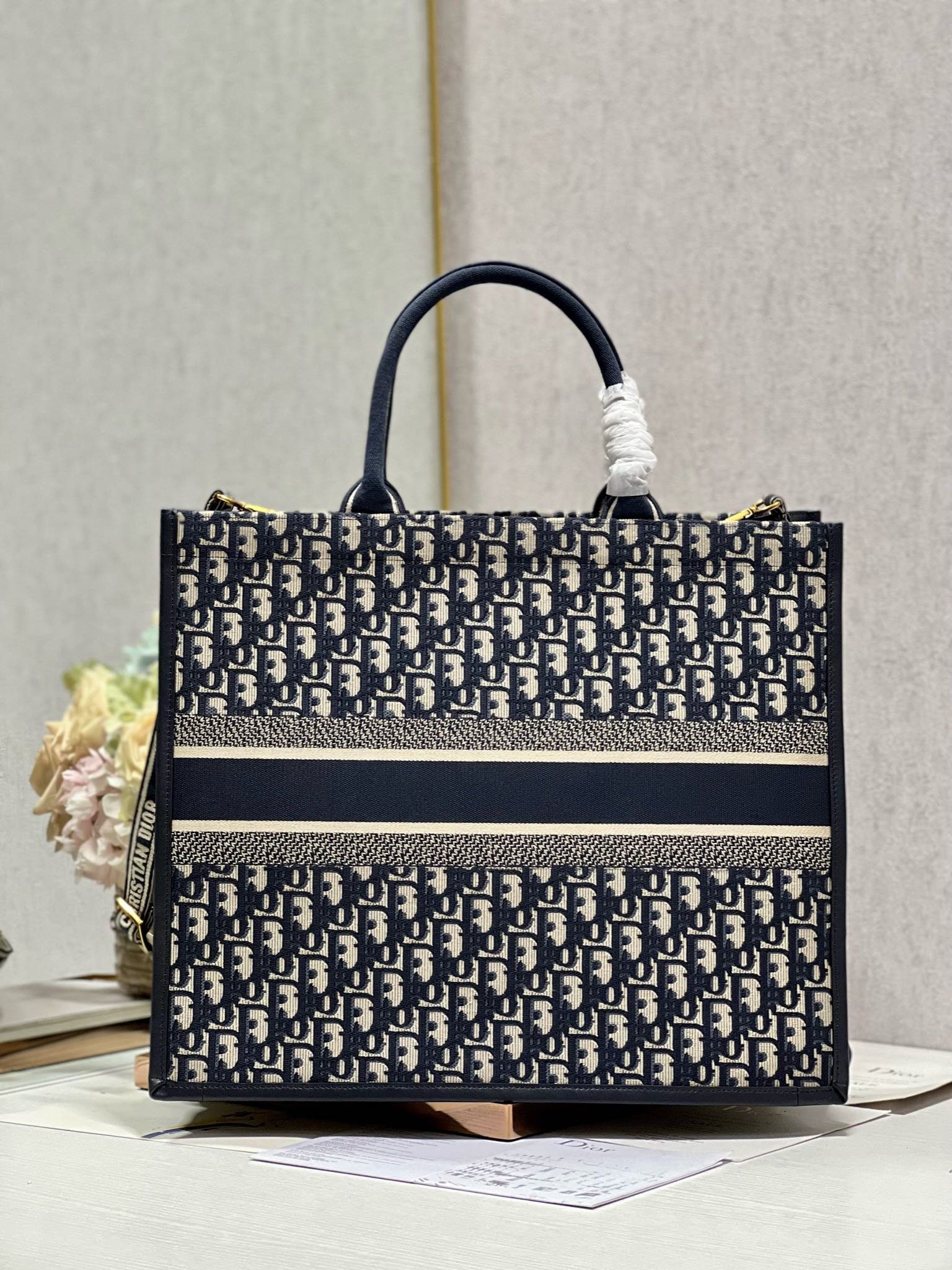 Dior Large Book Tote Blue Hand Bag - Image 3