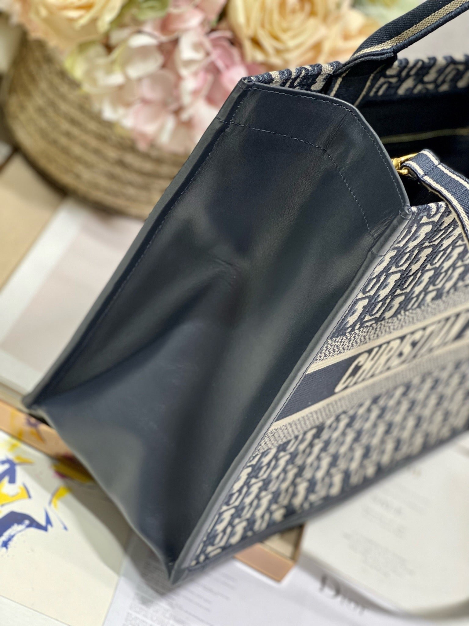 Dior Medium Book Tote Blue Hand Bag - Image 3