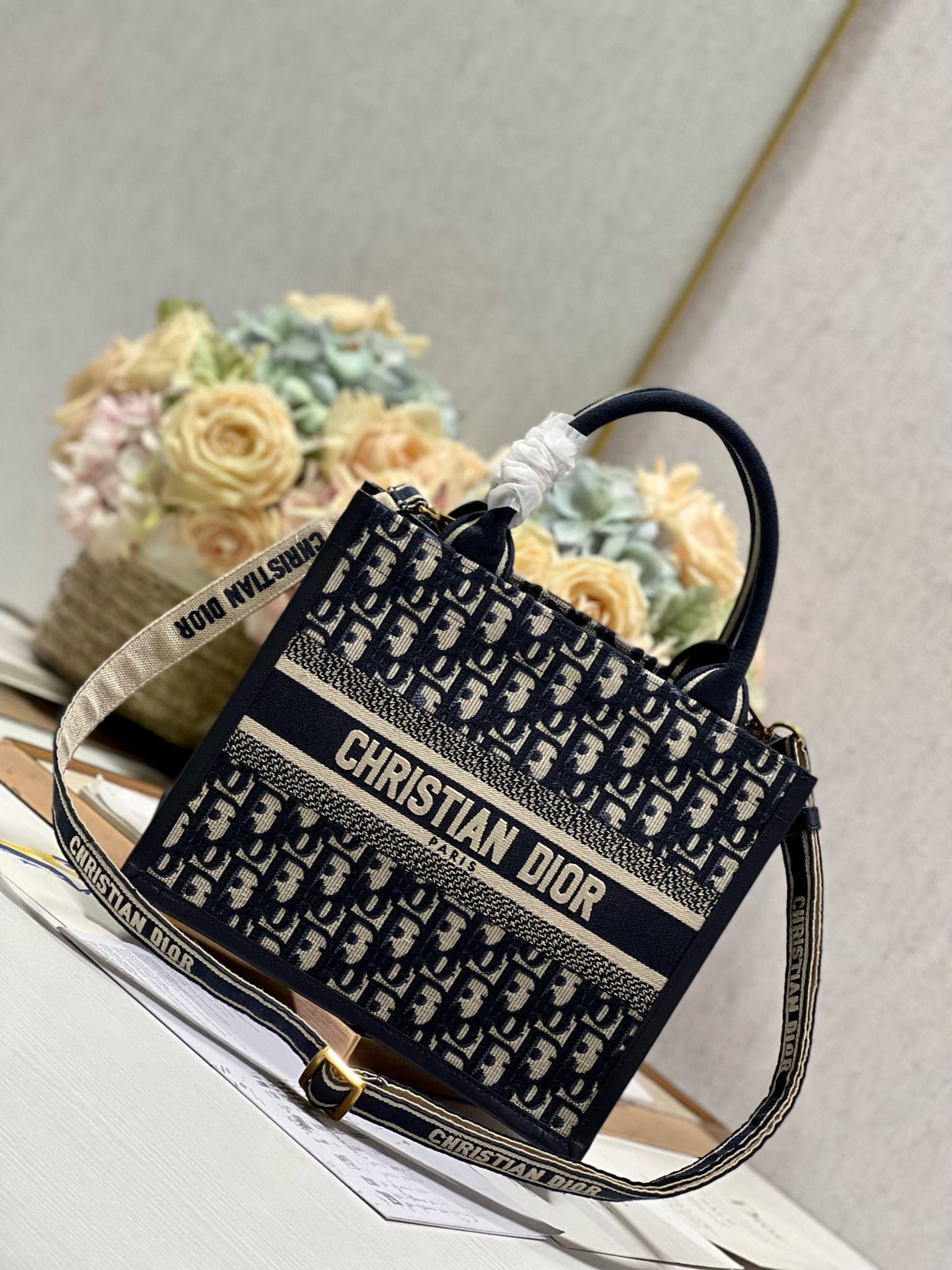 Alternative view of Dior Small Book Tote Blue Hand Bag