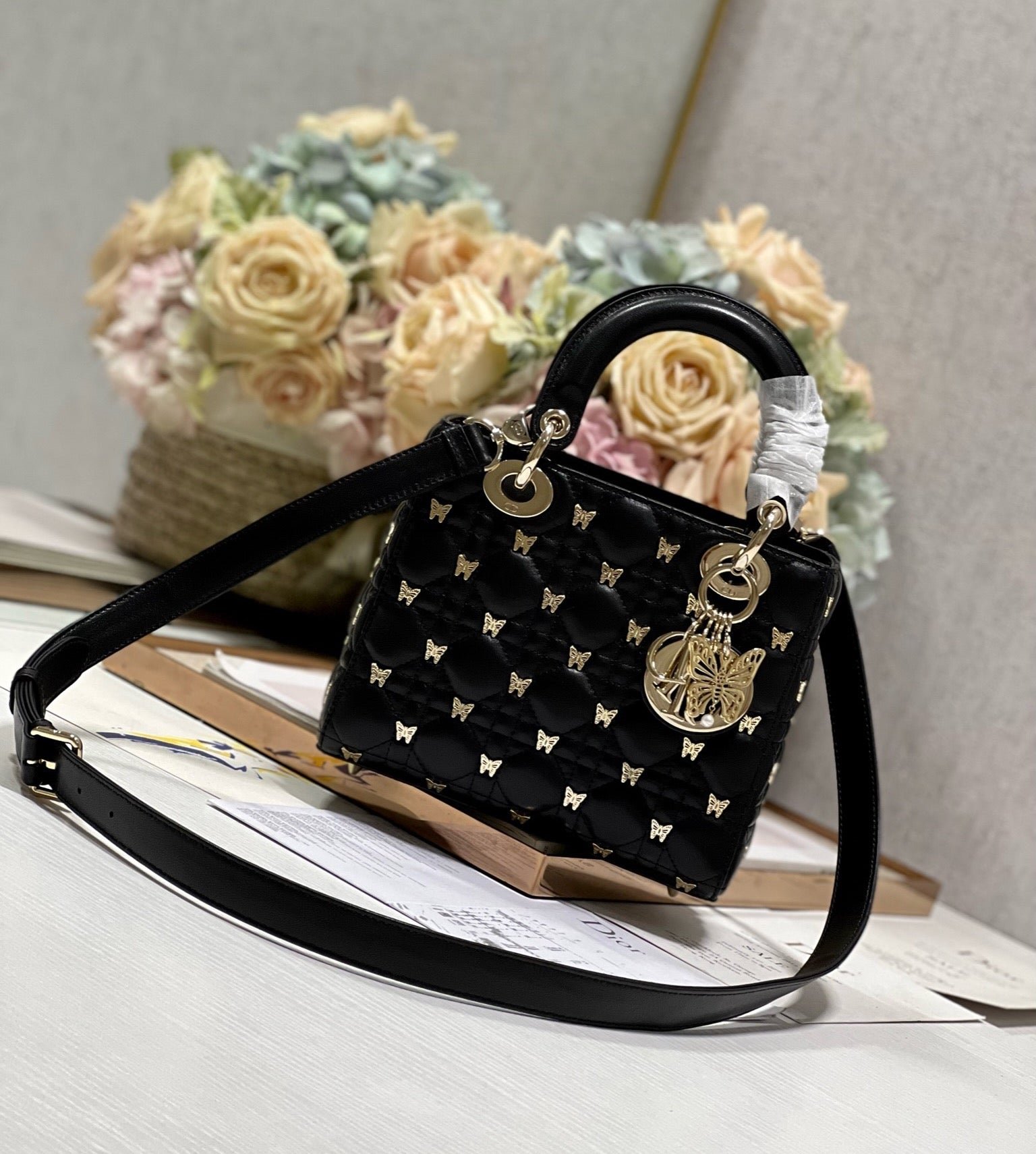 Alternative view of Dior Lady D-Joy Butterfly Stud Black Hand Bag