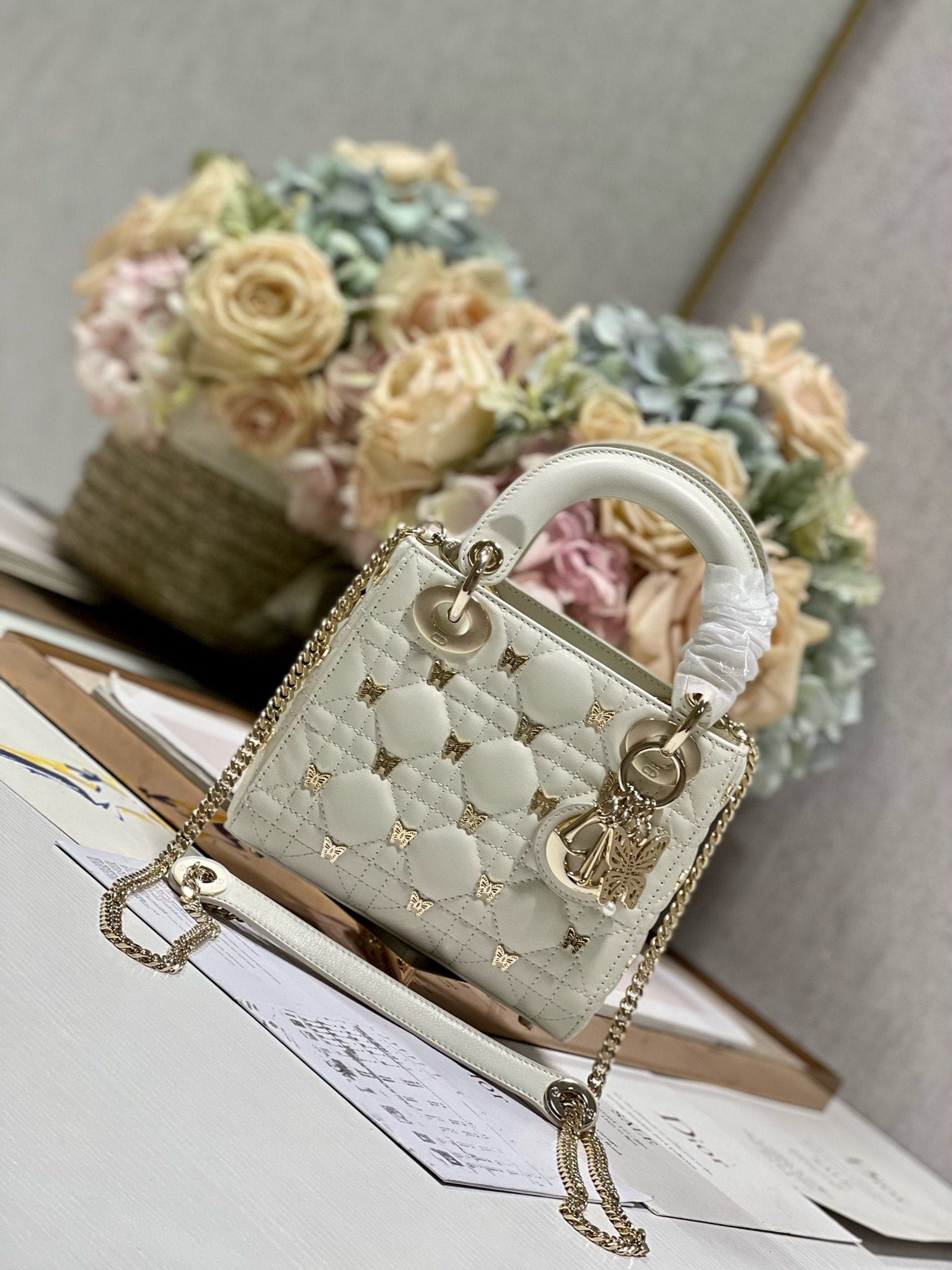Alternative view of Dior Mini Lady Butterfly Stud White Hand Bag