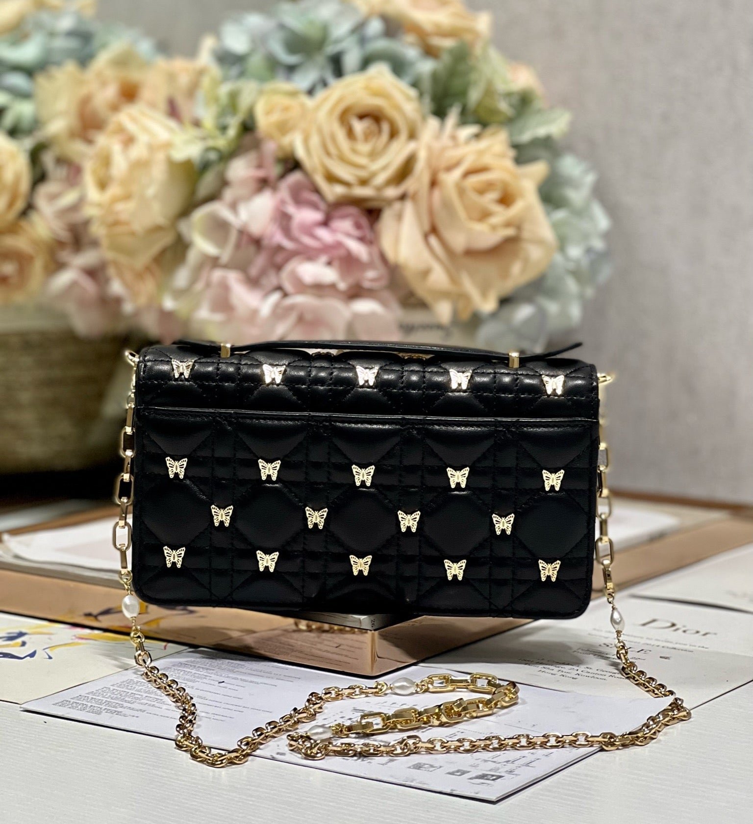 Dior Miss Lady Butterfly Stud Black Hand Bag - Image 5