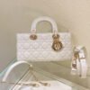 Dior Lady D-Joy Medium White Lambskin Hand Bag