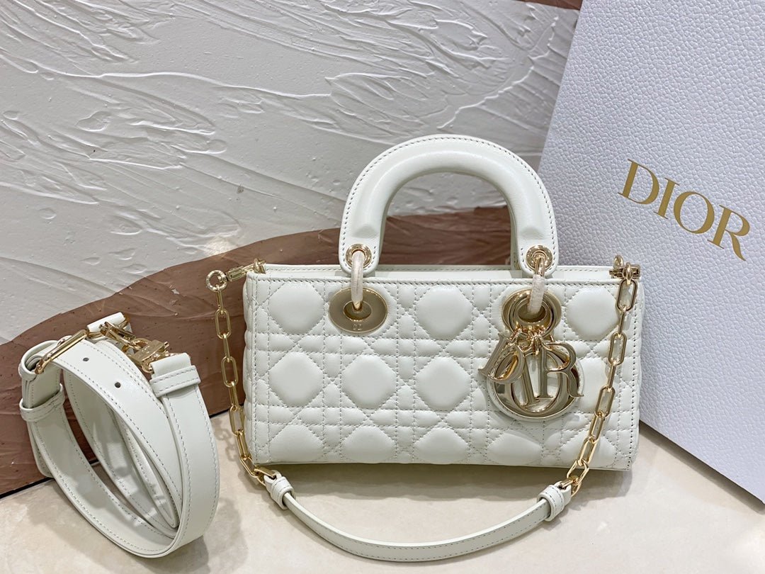 Alternative view of Dior Lady D-Joy White Quilted Lambskin Hand Bag