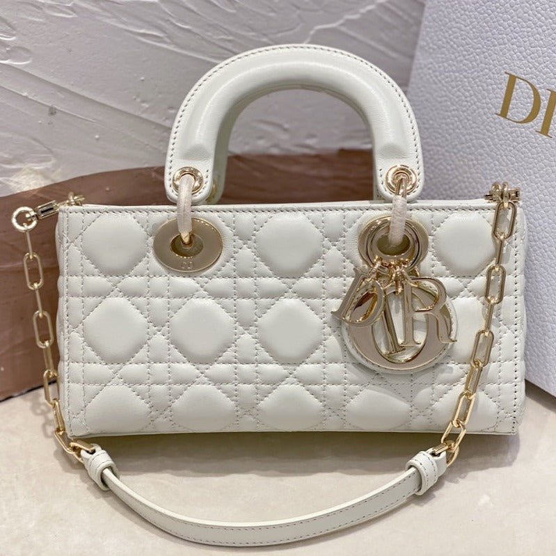 Dior Mini Lady D-Joy White Lambskin Hand Bag