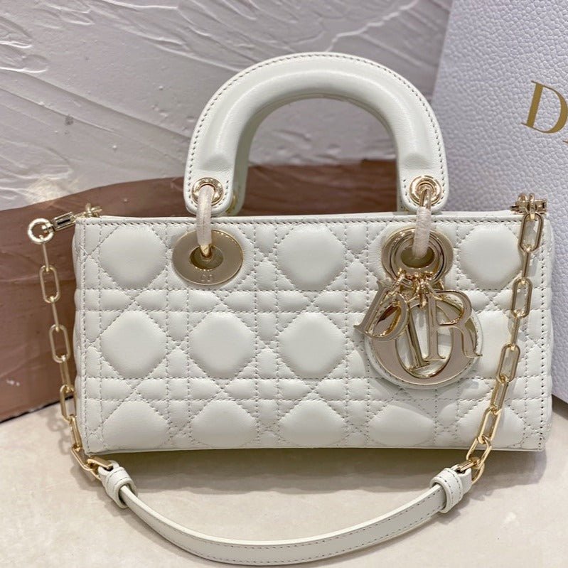Dior Lady D-Joy White Quilted Lambskin Hand Bag