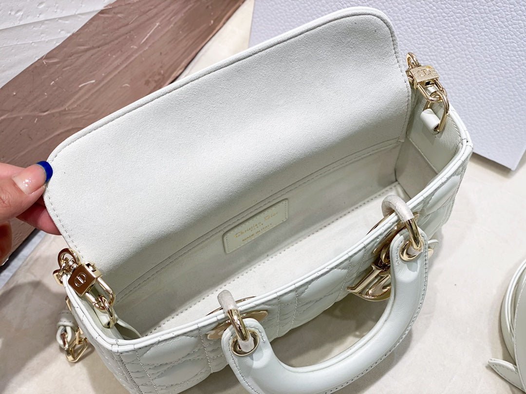 Dior Mini Lady D-Joy White Lambskin Hand Bag - Image 7