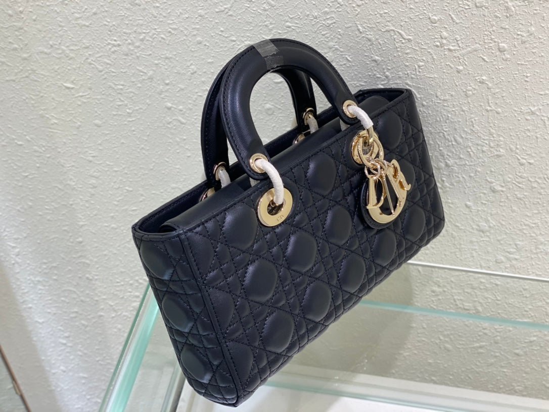 Dior Lady D-Joy Medium Black Lambskin Hand Bag - Image 3