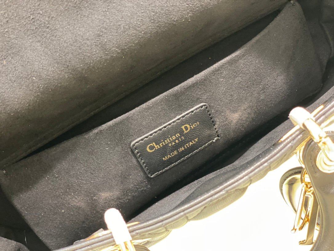 Dior Lady D-Joy Medium Black Lambskin Hand Bag - Image 9