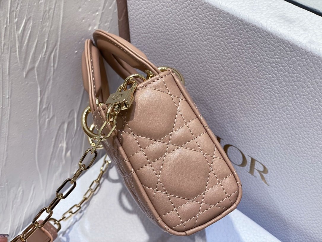Dior Mini Lady D-Joy Rose Lambskin Hand Bag - Image 3