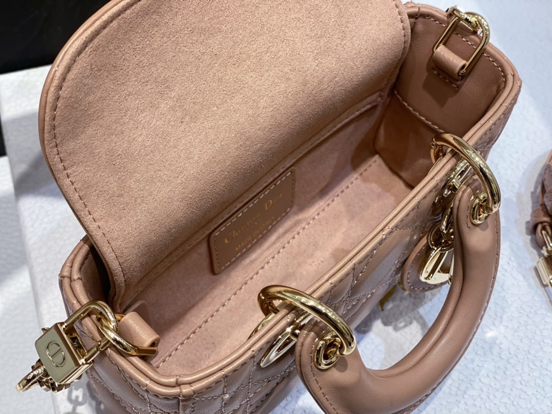 Dior Mini Lady D-Joy Rose Lambskin Hand Bag - Image 8