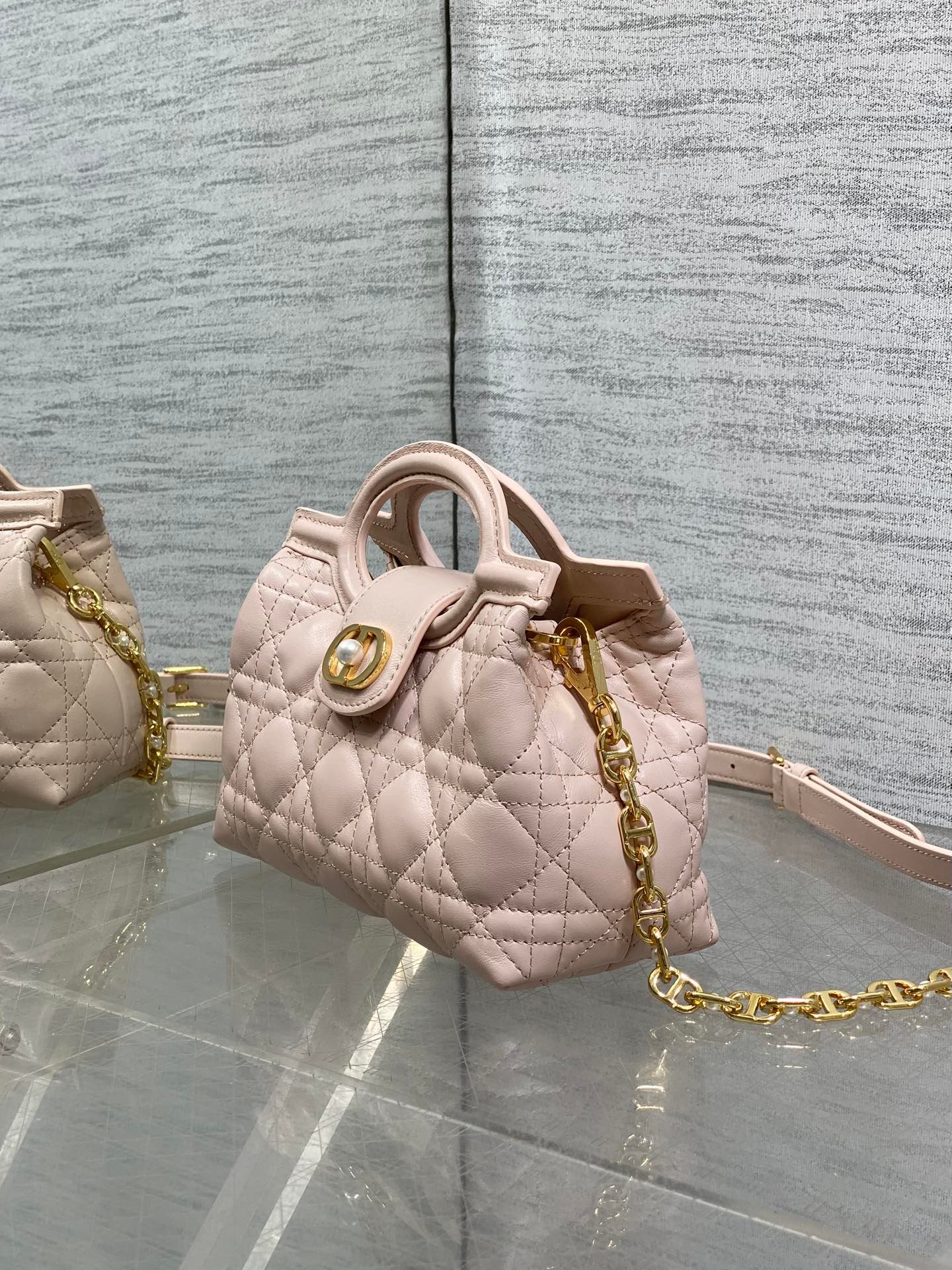 Dior Jolie Top Handle Mini Bag Pink Cowhide - Image 6