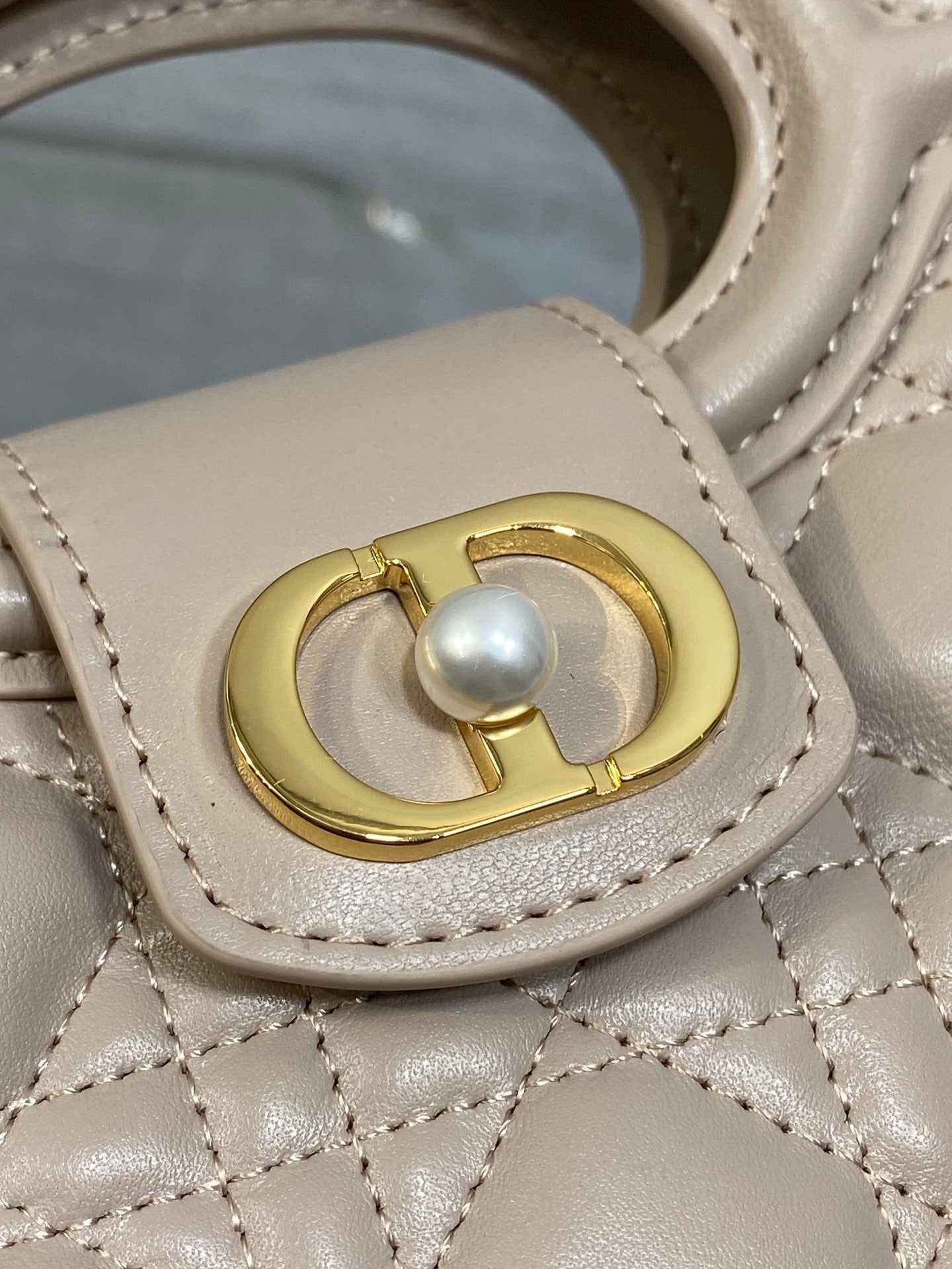 Dior Jolie Top Handle Mini Bag Beige Cowhide - Image 3