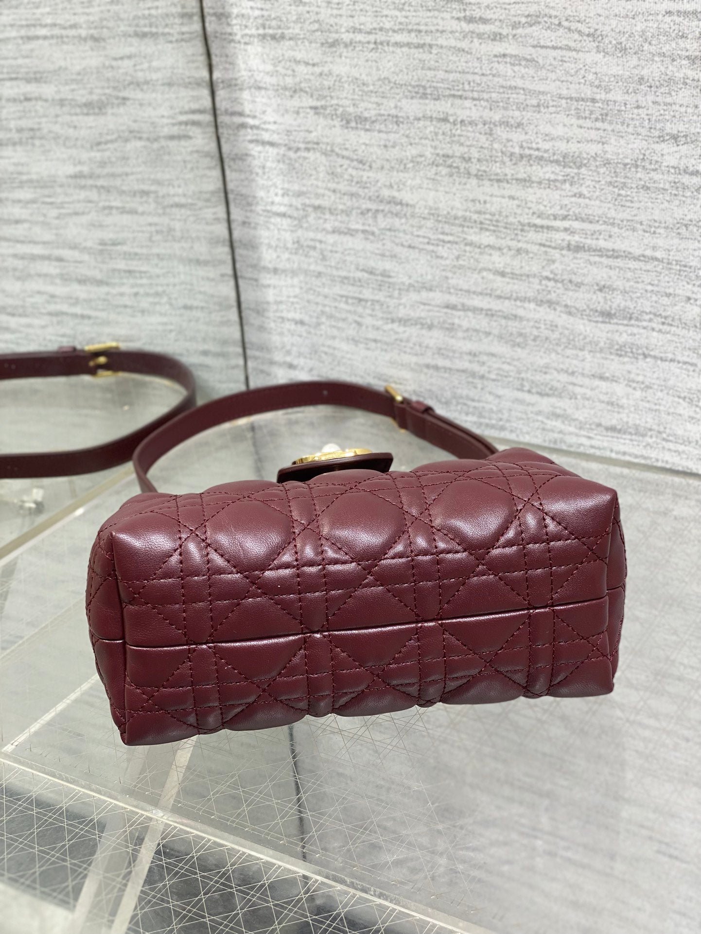 Dior Jolie Top Handle Mini Bag Burgundy Cowhide - Image 7