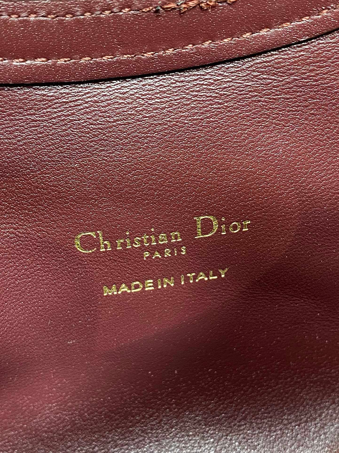 Dior Jolie Top Handle Mini Bag Burgundy Cowhide - Image 9