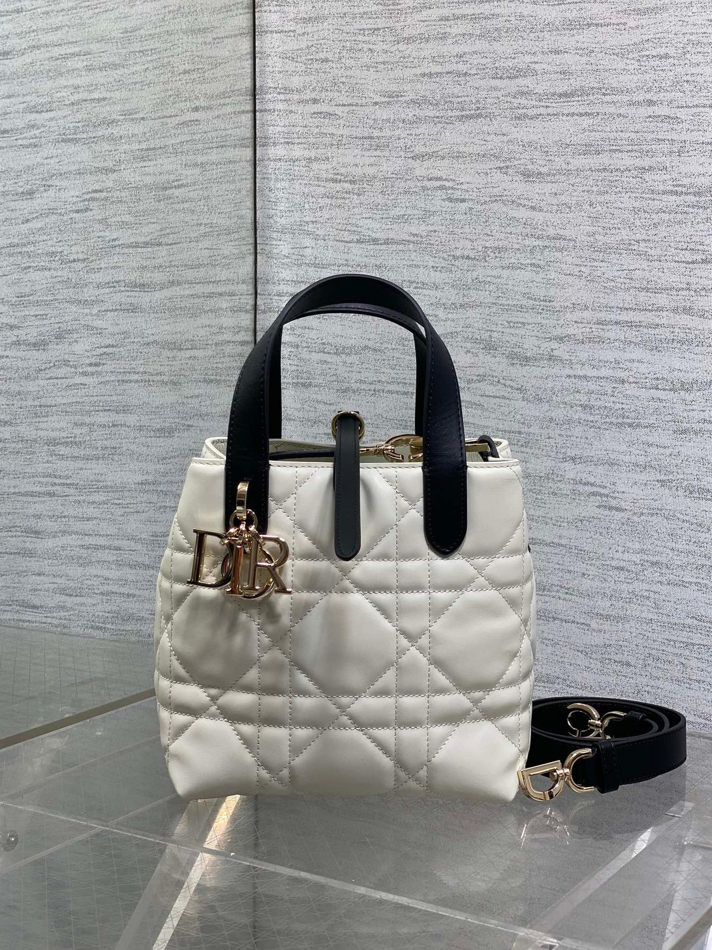 Alternative view of Dior Toujours Vertical Bag White & Black Lambskin