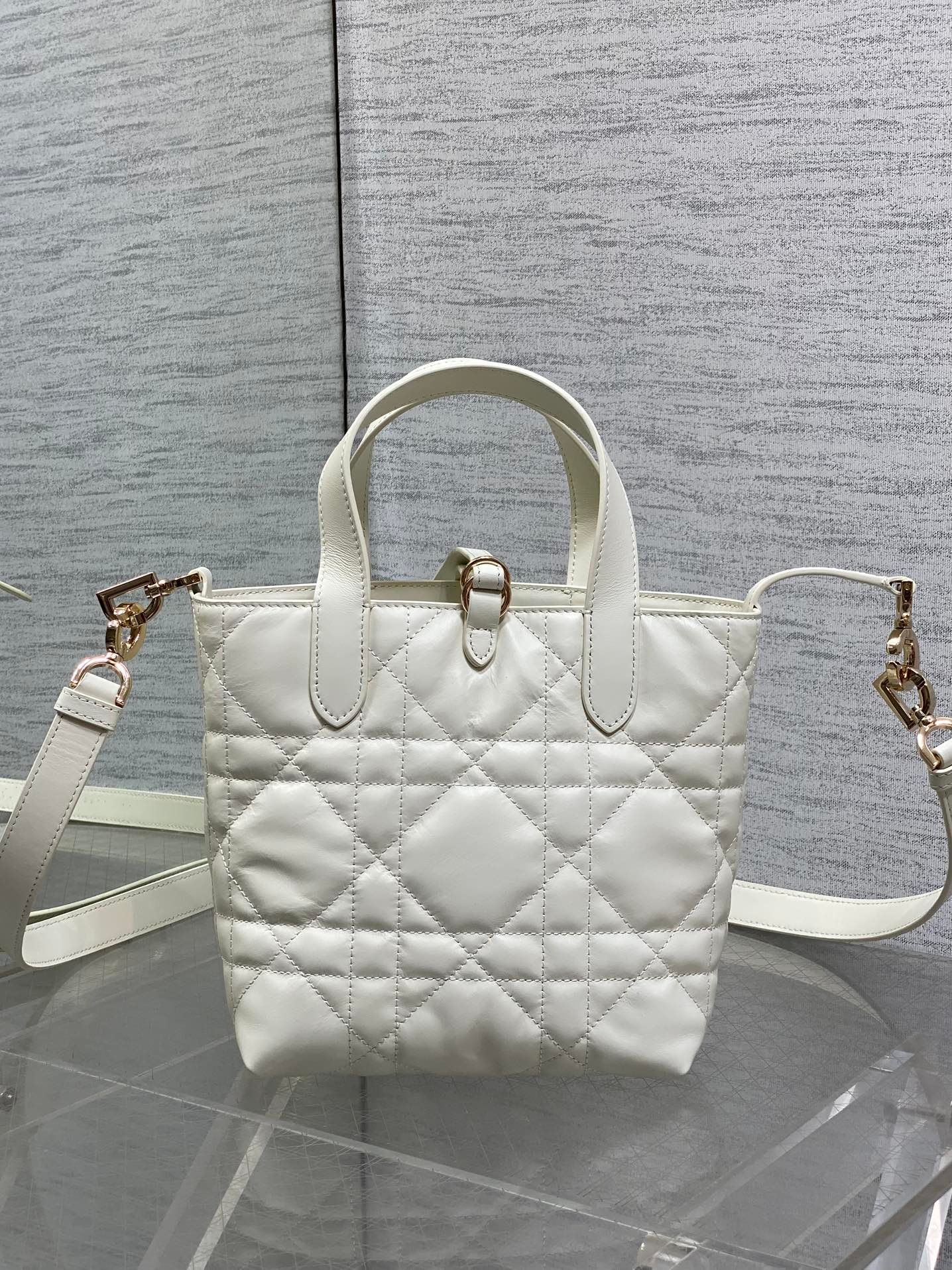 Dior Toujours Vertical Bag White Lambskin with Lucky - Image 3