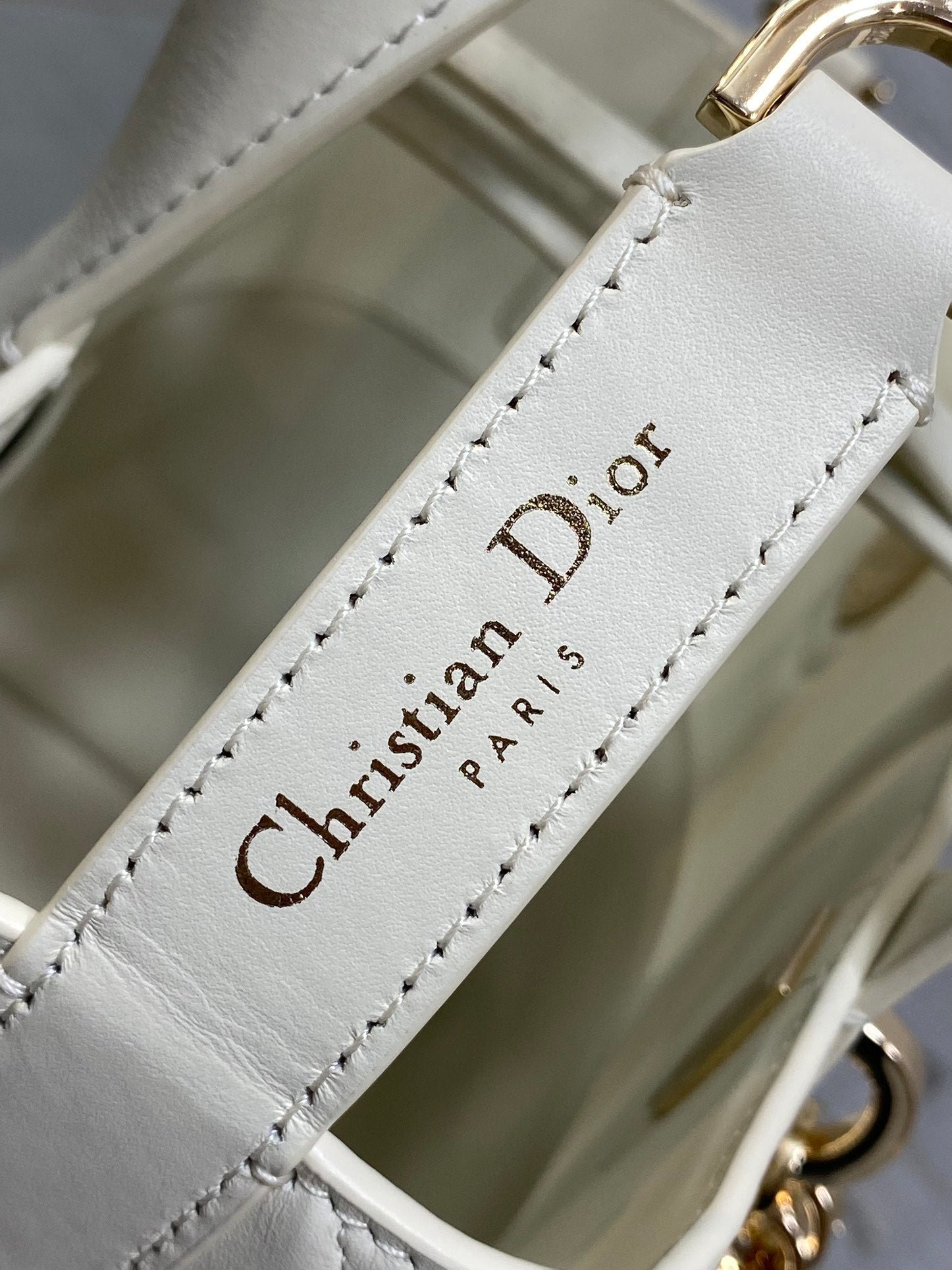 Dior Toujours Vertical Bag White Lambskin with Lucky - Image 7