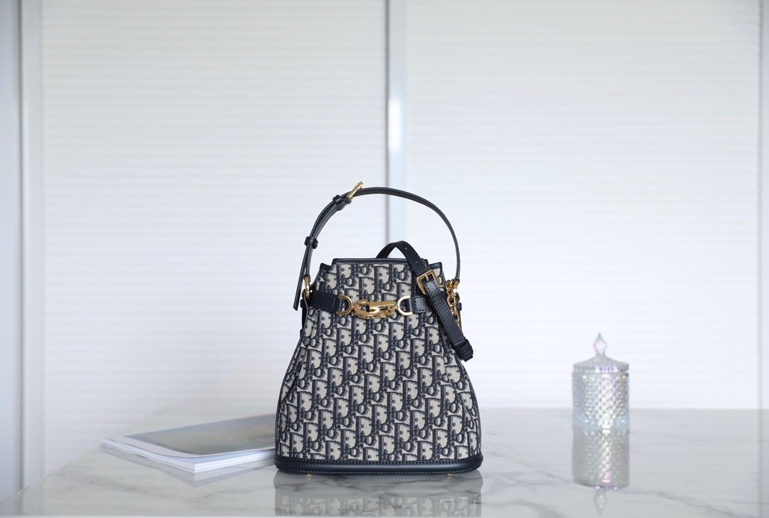 Alternative view of Dior Montaigne Bucket Blue Oblique Jacquard Calfskin