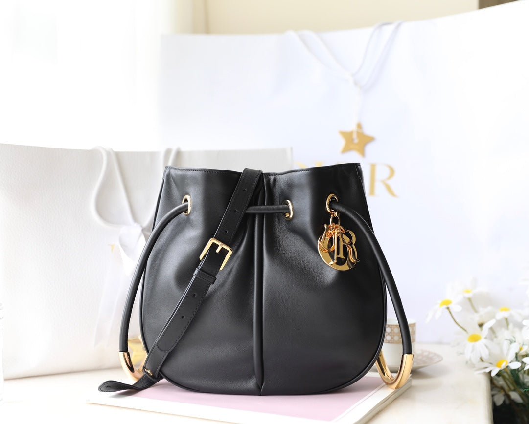 Alternative view of Dior Bucket Medium 28 Bag Black Lambskin Leather