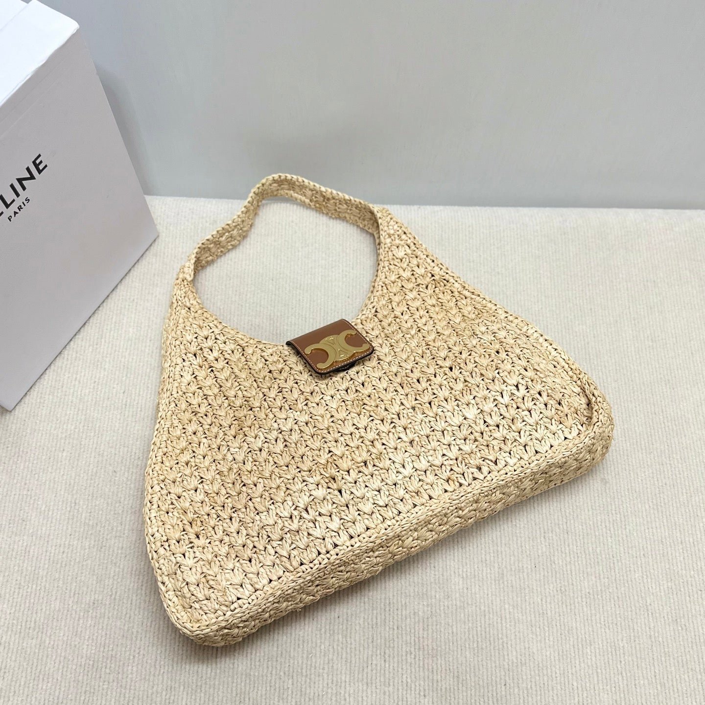 Celine Cabas Triangle Raffia Tote - Image 3