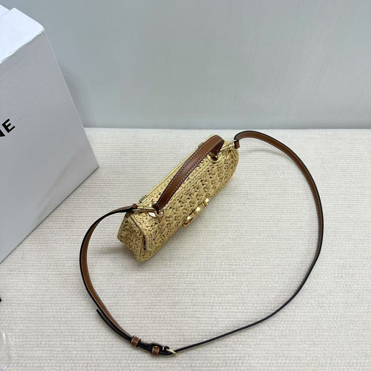 Celine Teen Lola Raffia Crossbody Bag - Image 5