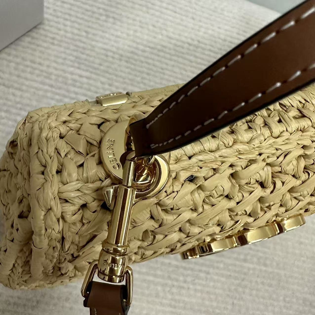 Celine Teen Lola Raffia Crossbody Bag - Image 7