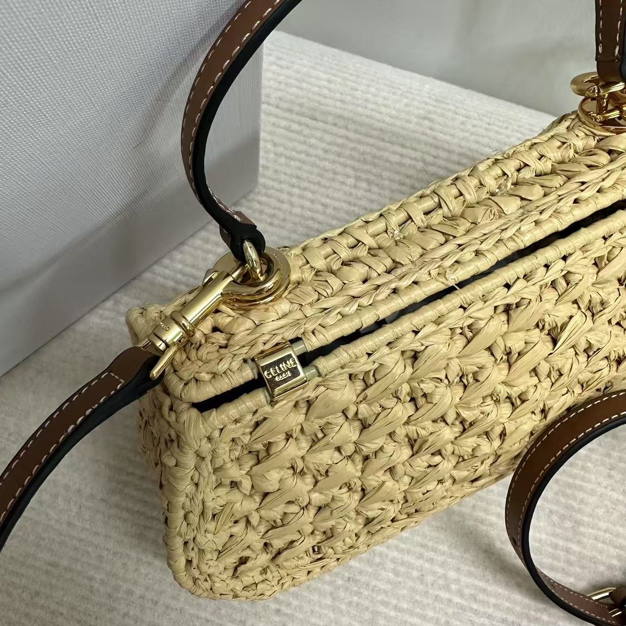 Celine Teen Lola Raffia Crossbody Bag - Image 8