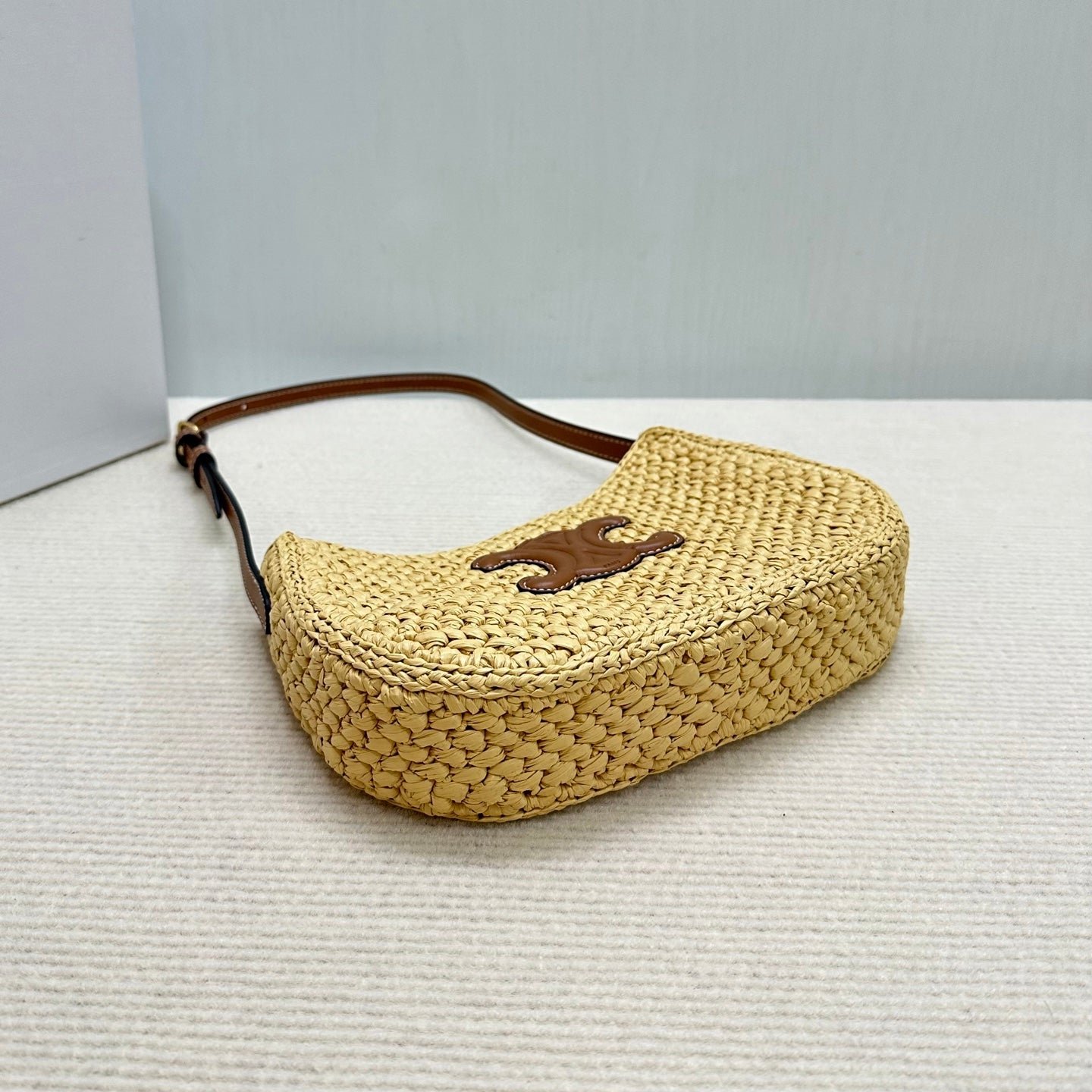 Celine Tilly Raffia Curved Underarm Bag - Image 4
