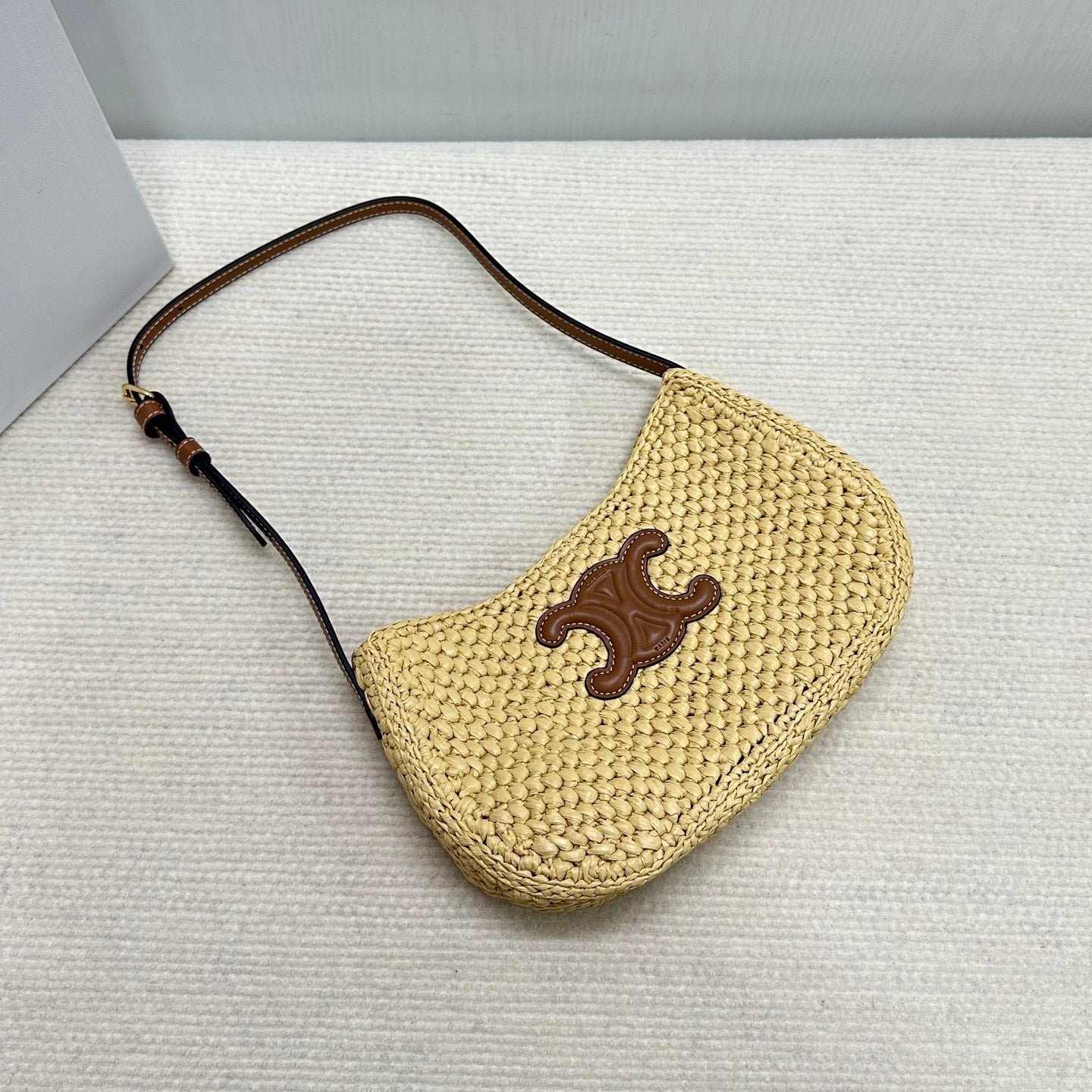 Celine Tilly Raffia Curved Underarm Bag - Image 5