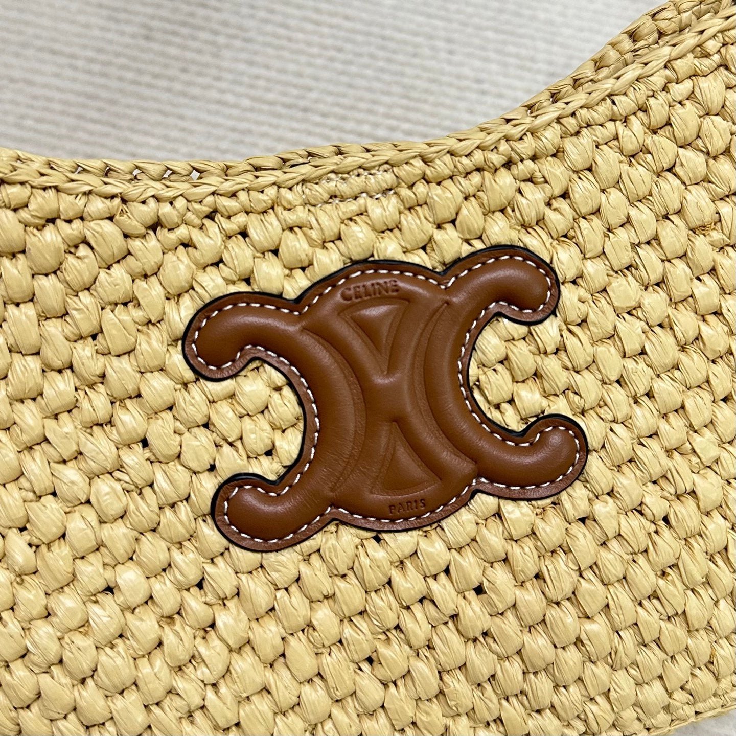 Celine Tilly Raffia Curved Underarm Bag - Image 6