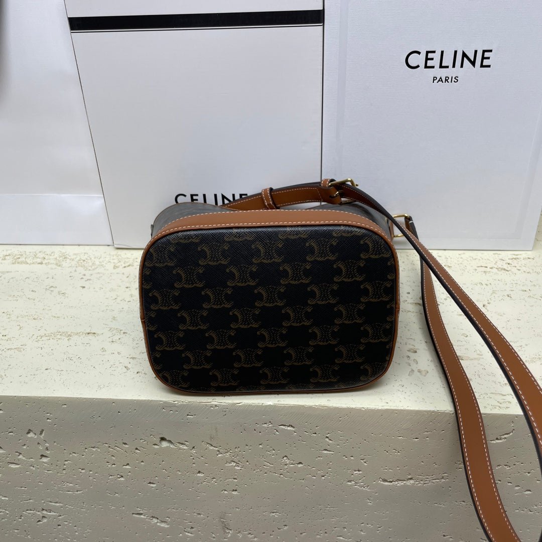 Celine Triomphe Canvas Bucket Bag - Image 7