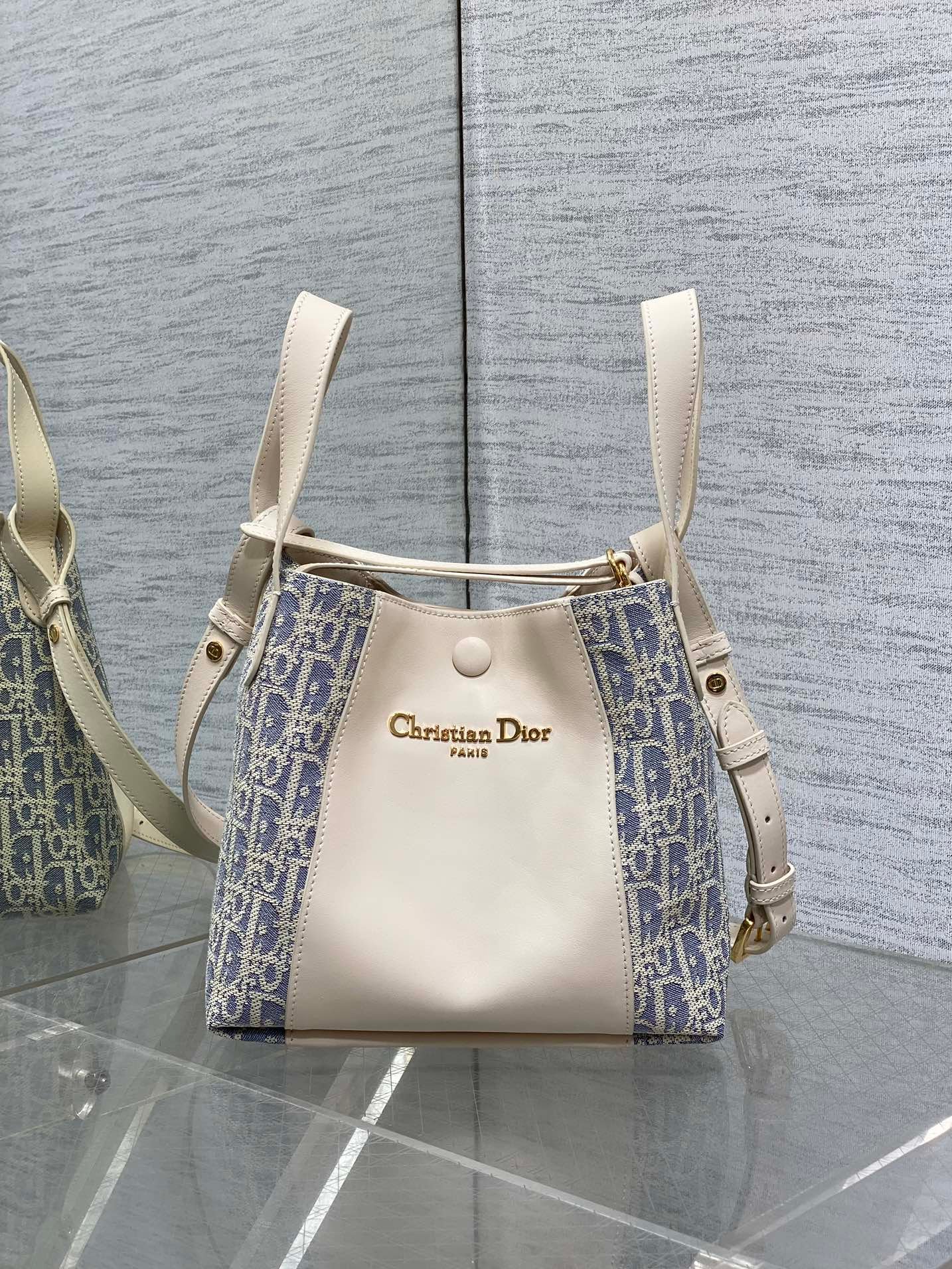 Alternative view of Dior Signature Oblique Canvas & Calfskin Bucket Bag