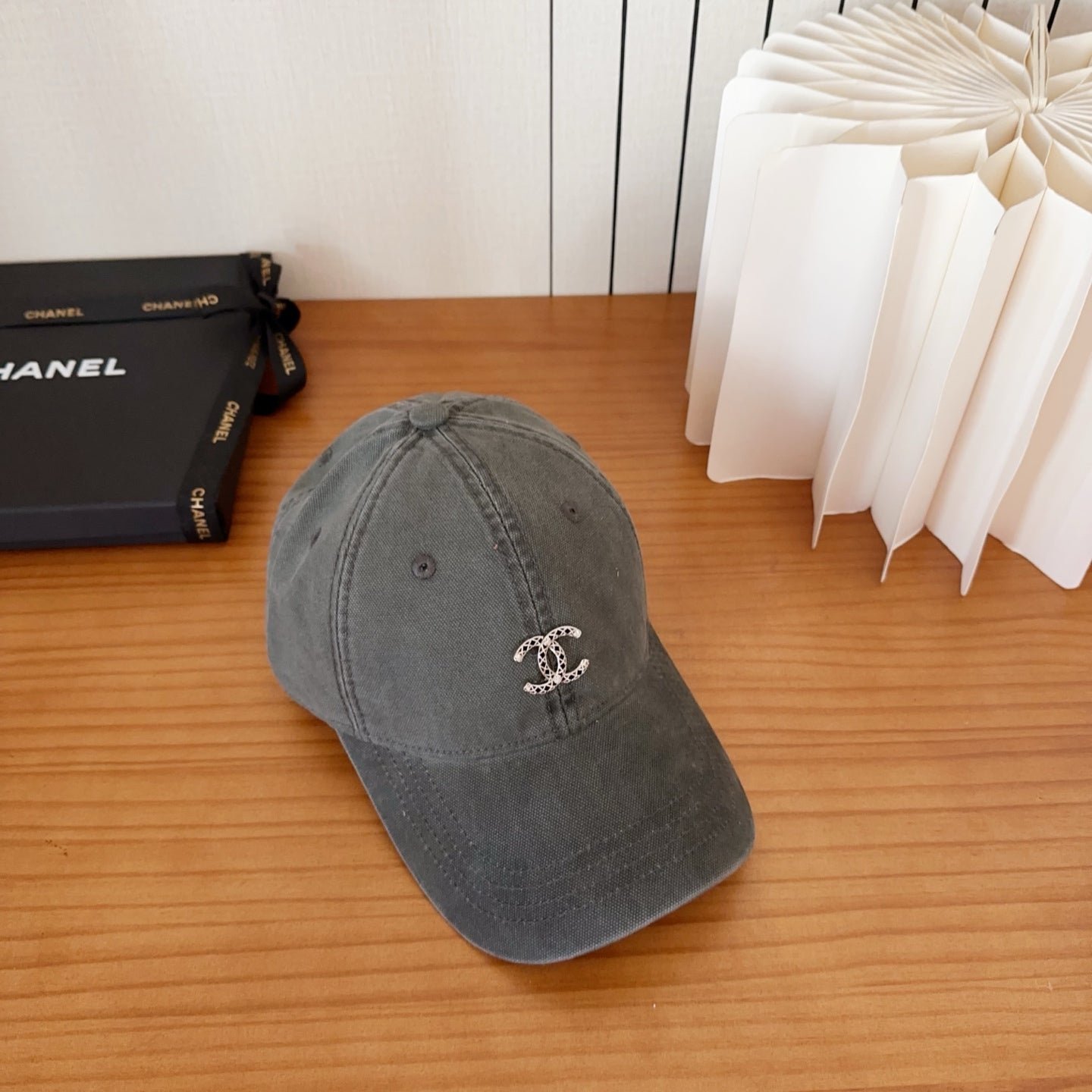 Alternative view of Chanel New Baseball Cap Grey in Cotton 960123